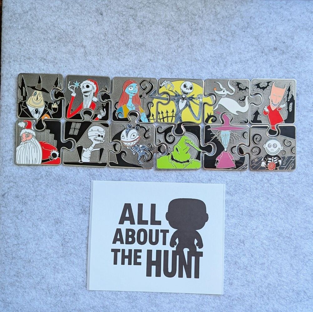Nightmare Before Christmas Character Connection Puzzle Pin Set Chasers Complete